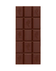 Chocolate bar with embossed designs on a white background