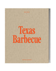 Book titled 'Texas Barbecue' with red text on a beige background