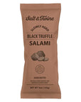Brown package of Salt & Twine Black Truffle Salami on a white background
