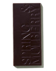 unwrapped dark chocolate bar