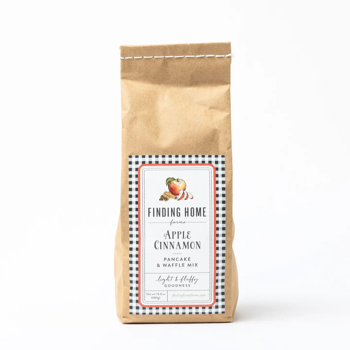 Bag of Finding Home Farm Apple Cinnamon Pancake & Waffle Mix on a white background