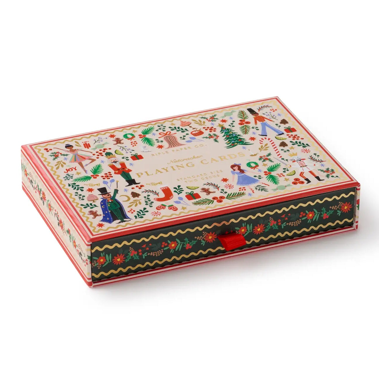 Decorative box with festive illustrations on a white background