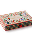 Decorative box with festive illustrations on a white background