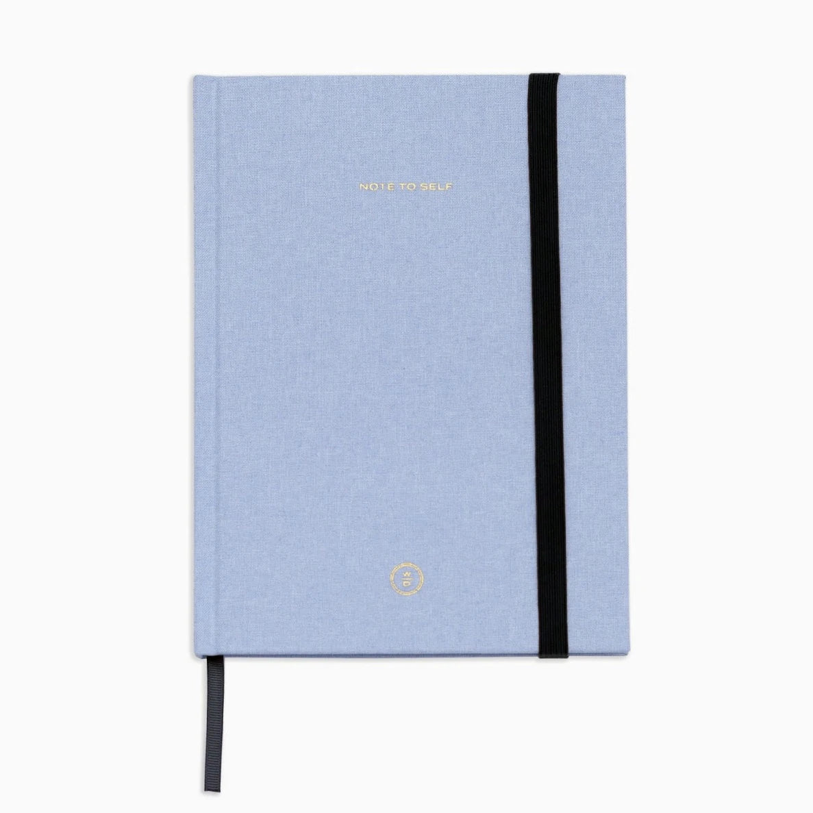 blue linen note to self notebook