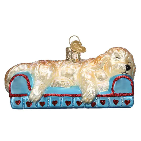 sleepy doodle dog ornament 