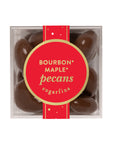 Box of Bourbon Maple Pecans by Sugarfina with a red label on a white background