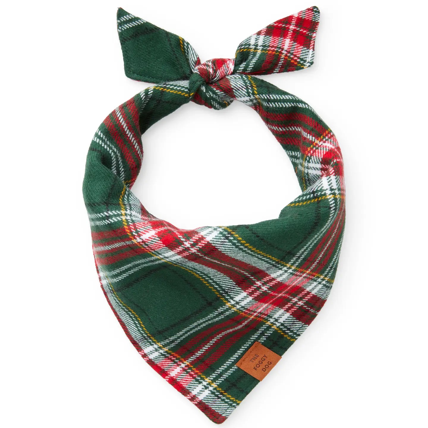 green and red plaid dog bandana 