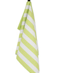 green and white stripped tea towel