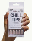 Chillhouse Chill Tips packaging held by a hand with nail art