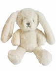 Beige plush bunny toy on a white background