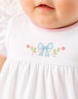 close up of evelyn's romper