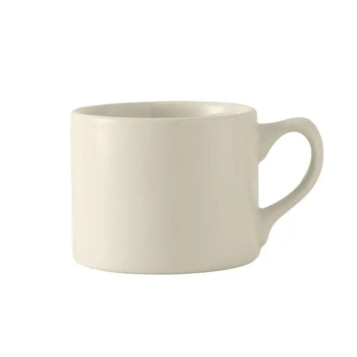 White ceramic mug on a white background