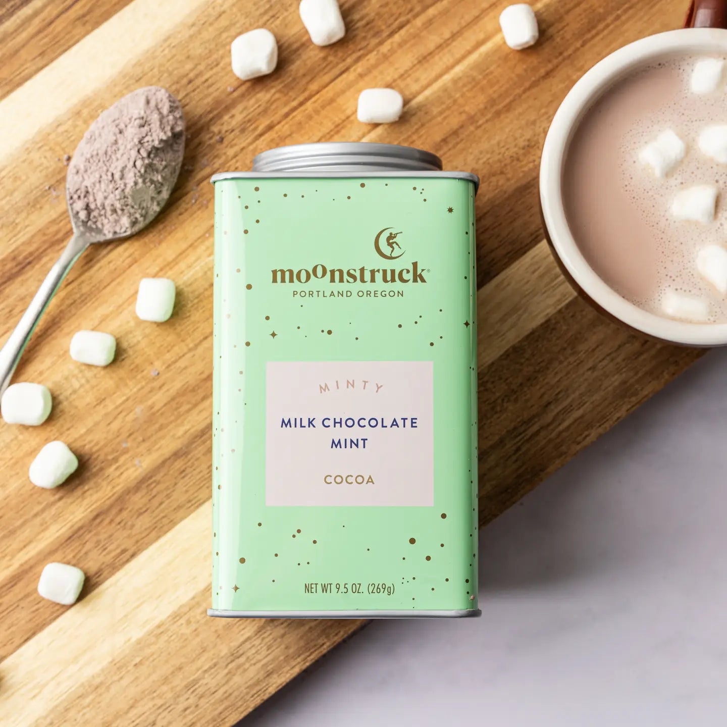 Minty: Mint Milk Chocolate Hot Cocoa Tin - BOXFOX