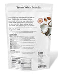 Back of a baking mix package with text and images of ingredients on a white background
