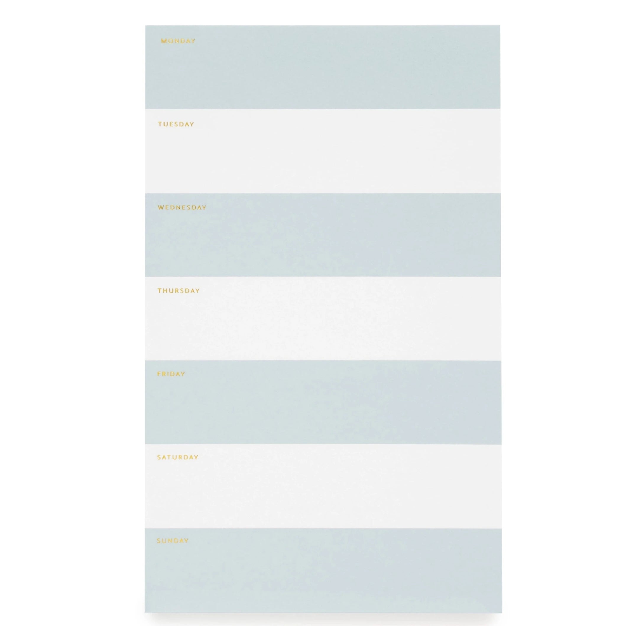 blue and white striped notepad 