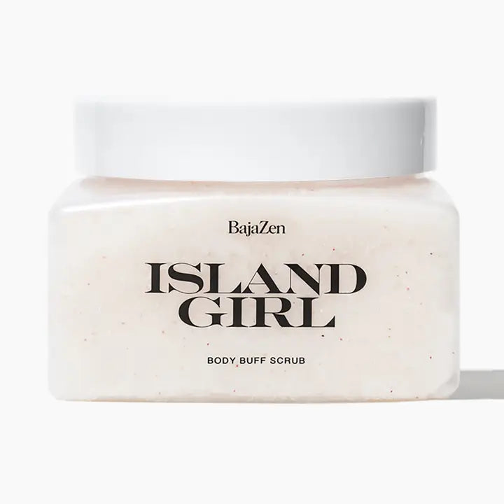 island girl body scrub on a white background