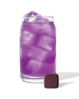 purple ube iced tea in glass