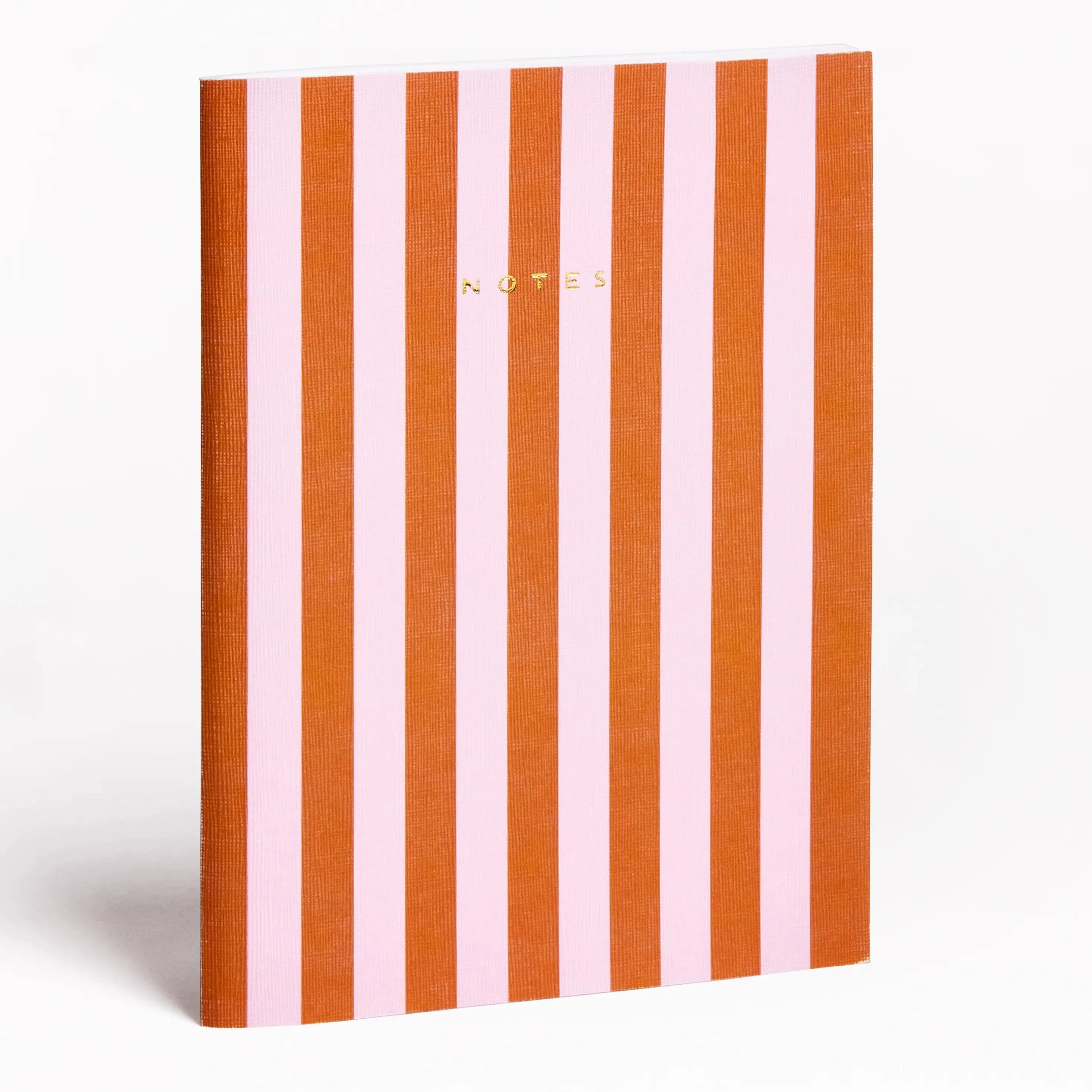 pink & red striped notebook