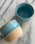 Painted Ceramic Light Blue Mug Set