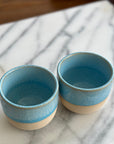 Painted Ceramic Light Blue Mug Set