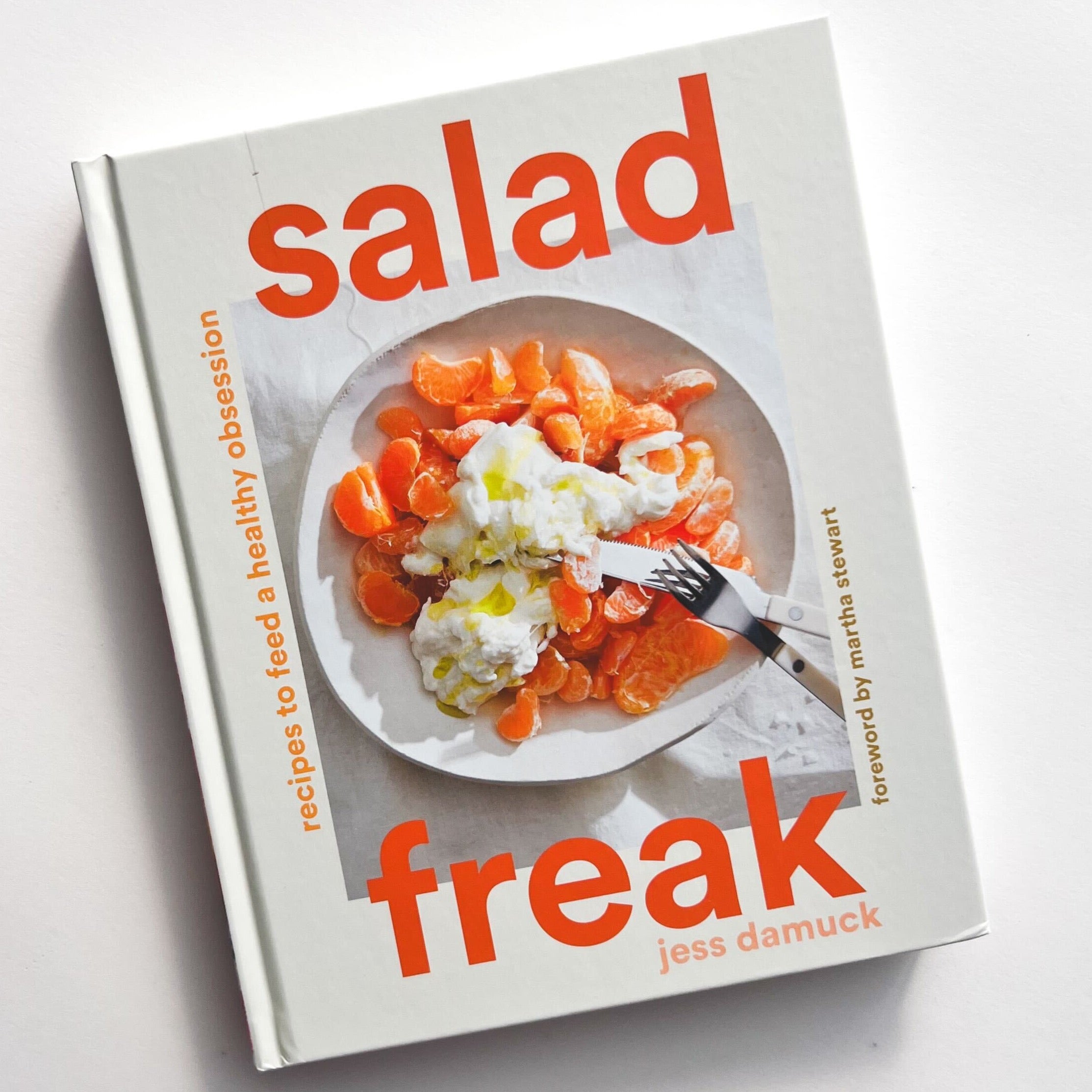 SALAD FREAK book cover with picture of burrata and tangerines