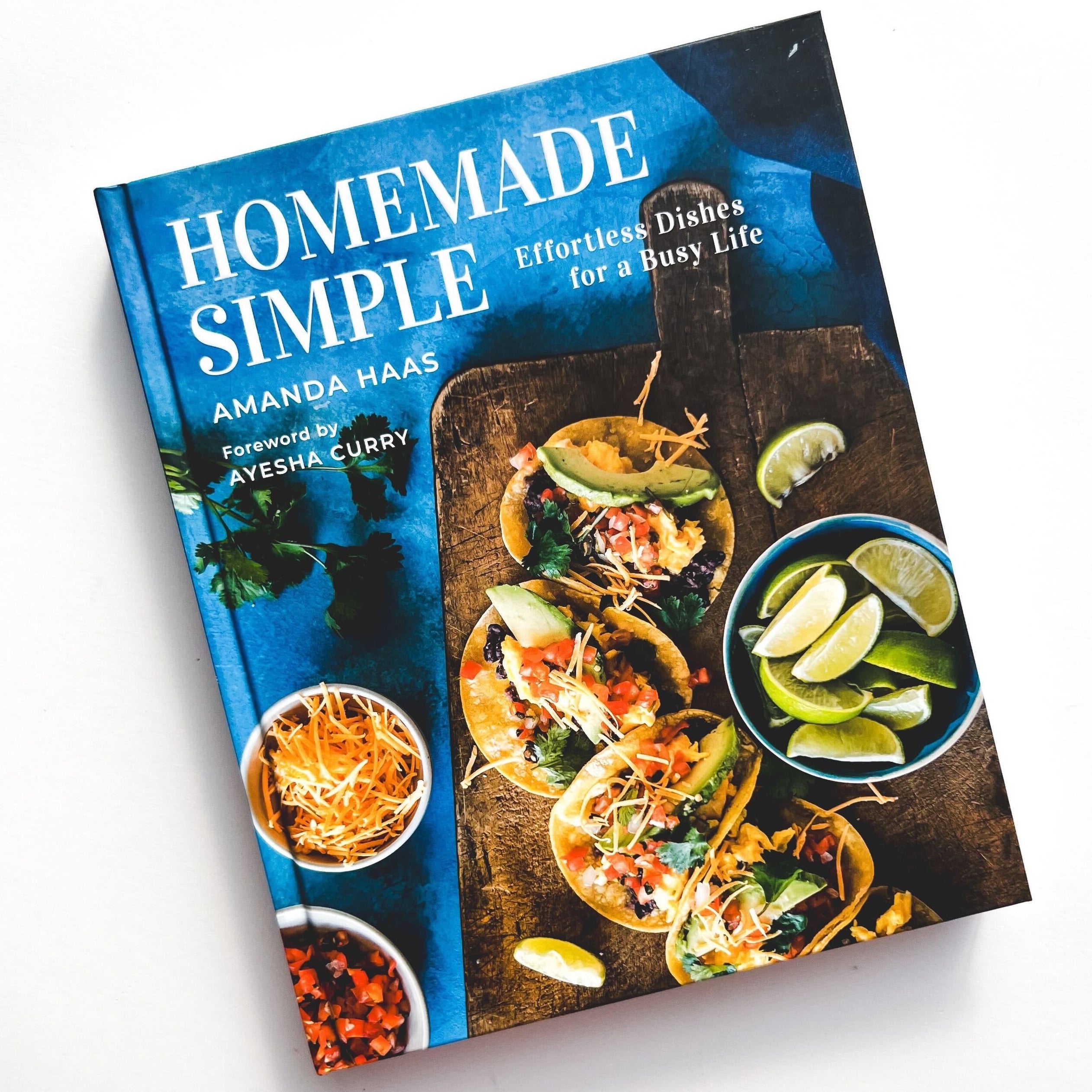 Blue Homemade Simple book cover with photo of tacos