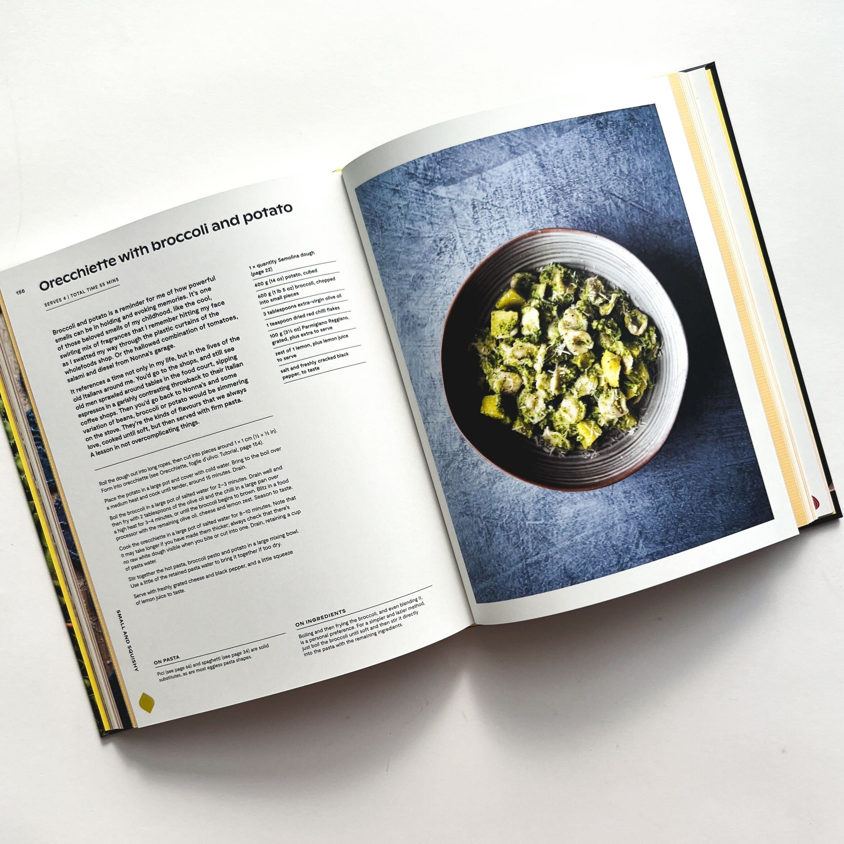Inside Pasta et Al book, orchiette recipe
