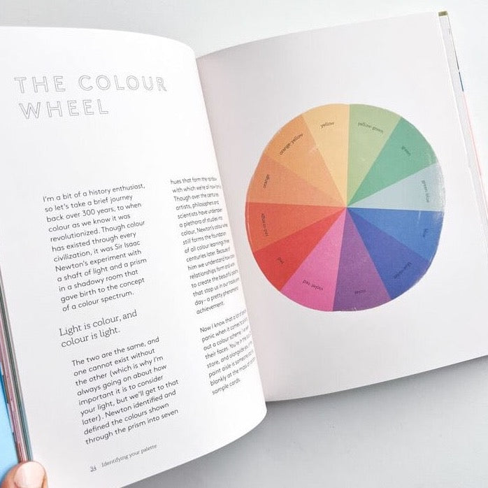 book open to color wheel page
