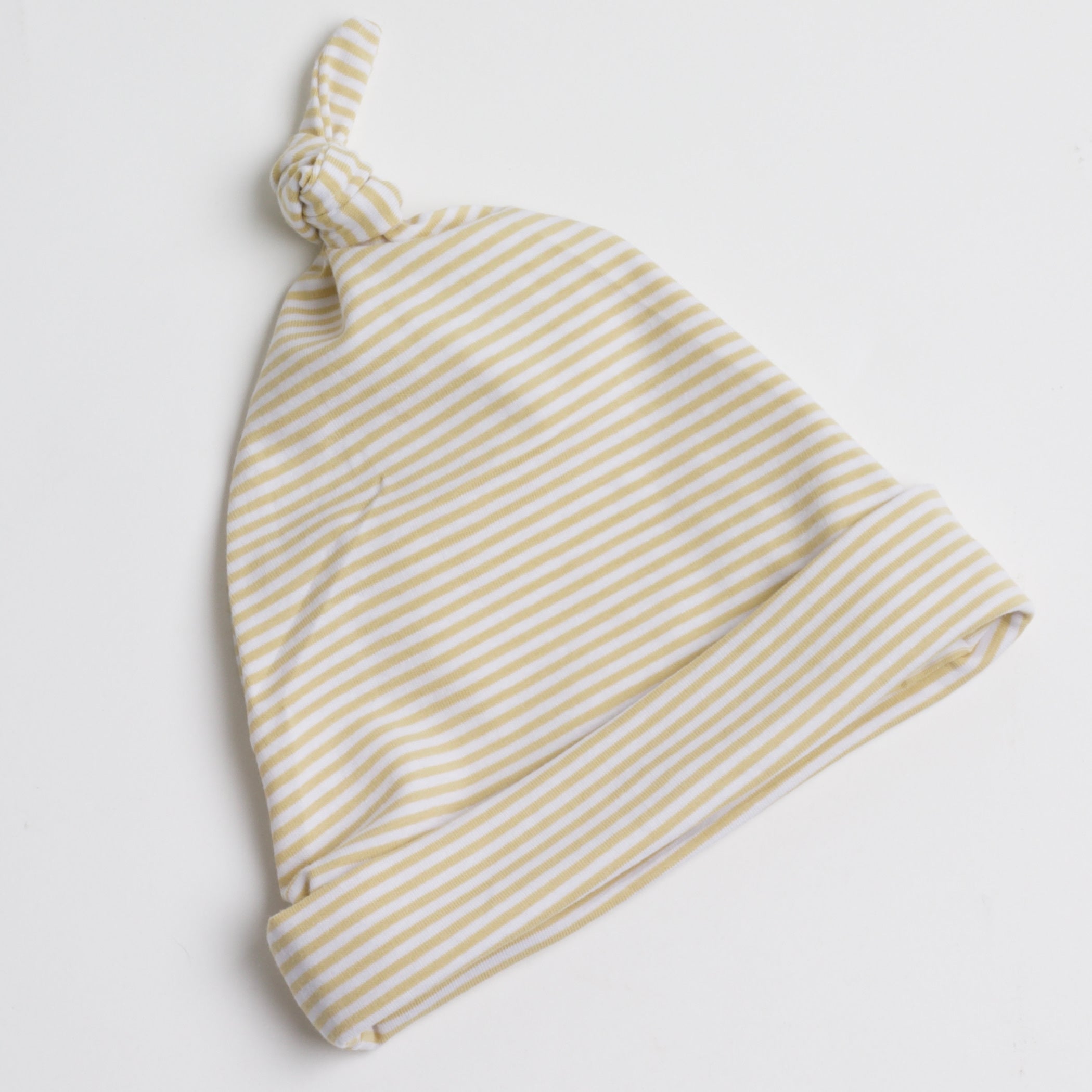 yellow striped baby hat