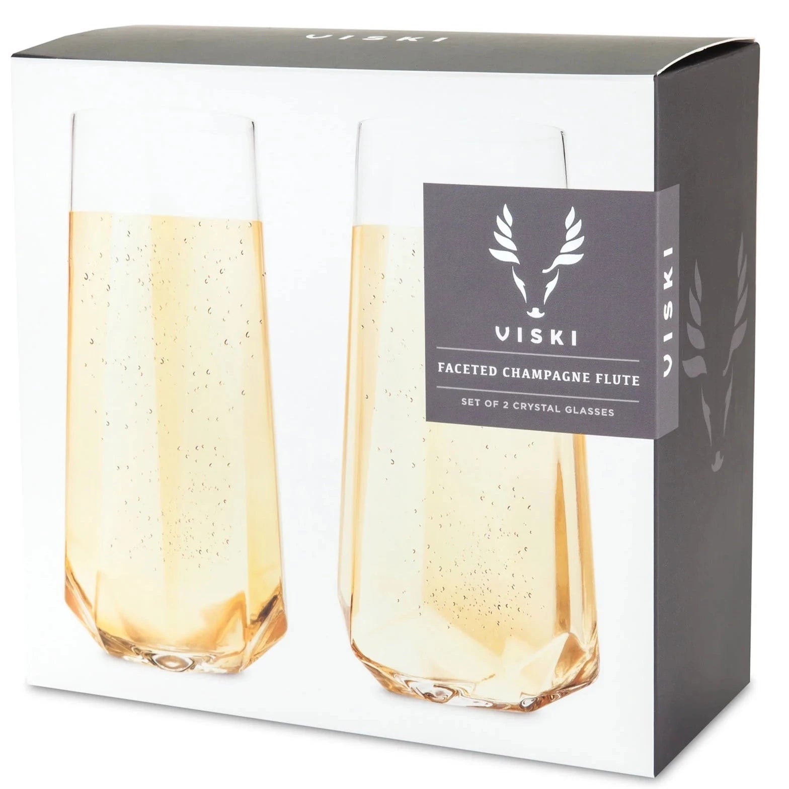Packaging for Faceted Crystal Stemless Champagne Flutes