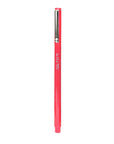Red pen with a silver clip on a white background