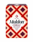 maldon chili sea salt on a white background