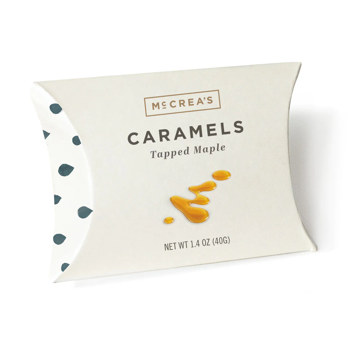 Maple Caramel Pillow Box packaging on white background.