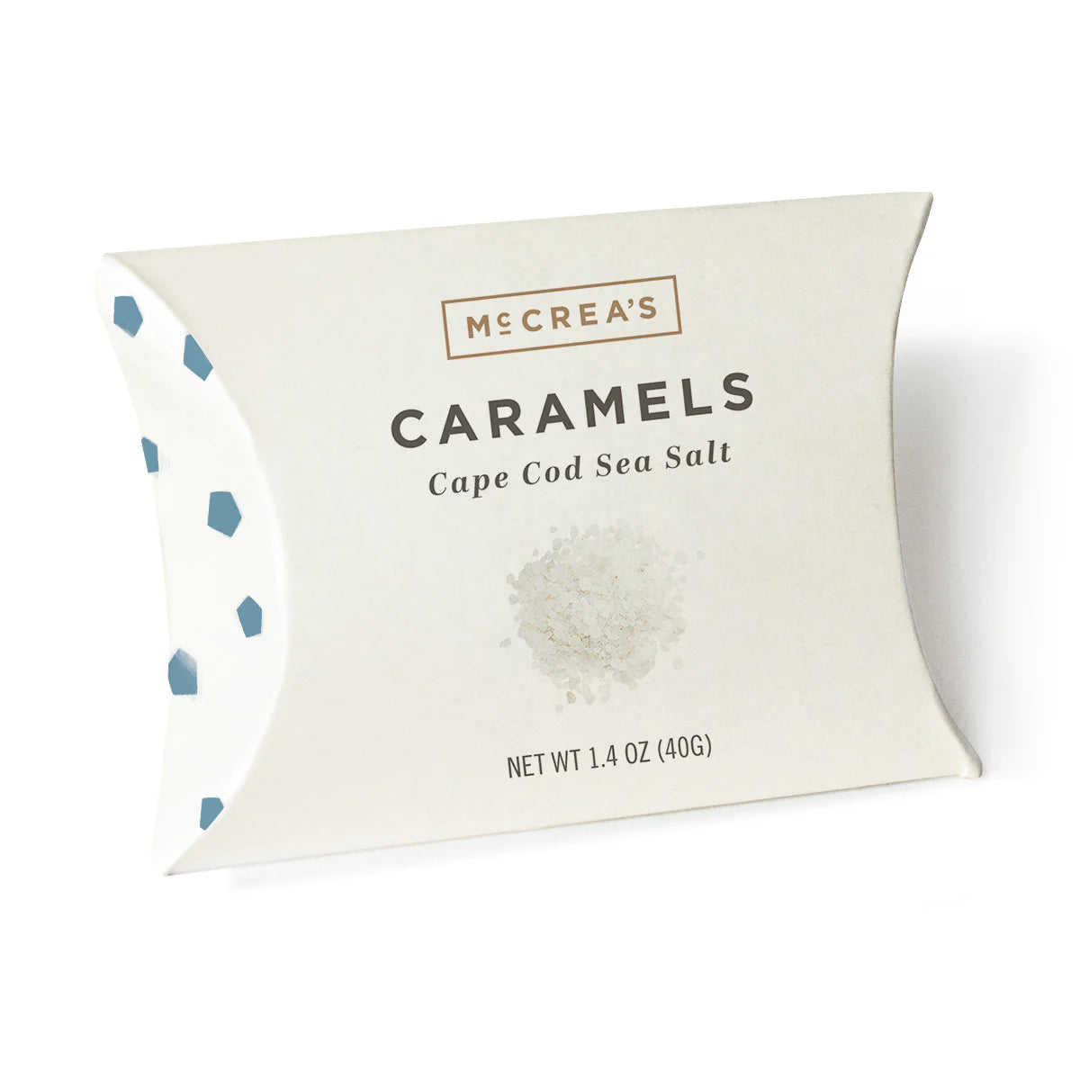 Cape Cod Caramels Pillow Box on white background.