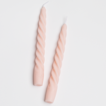 Pair of Pink Taper Candles