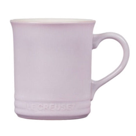light purple mug with le cresset logo at the bottom