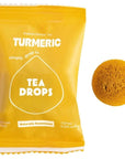 yellow bag with yellow tea drop next to it
