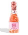 Champagne-shaped bottle of strawberry champagne gummy bears.