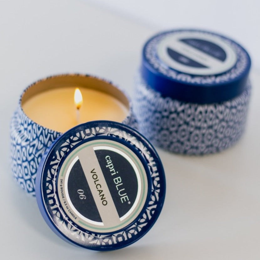 Blue Volcano Printed Tin Candle - BOXFOX