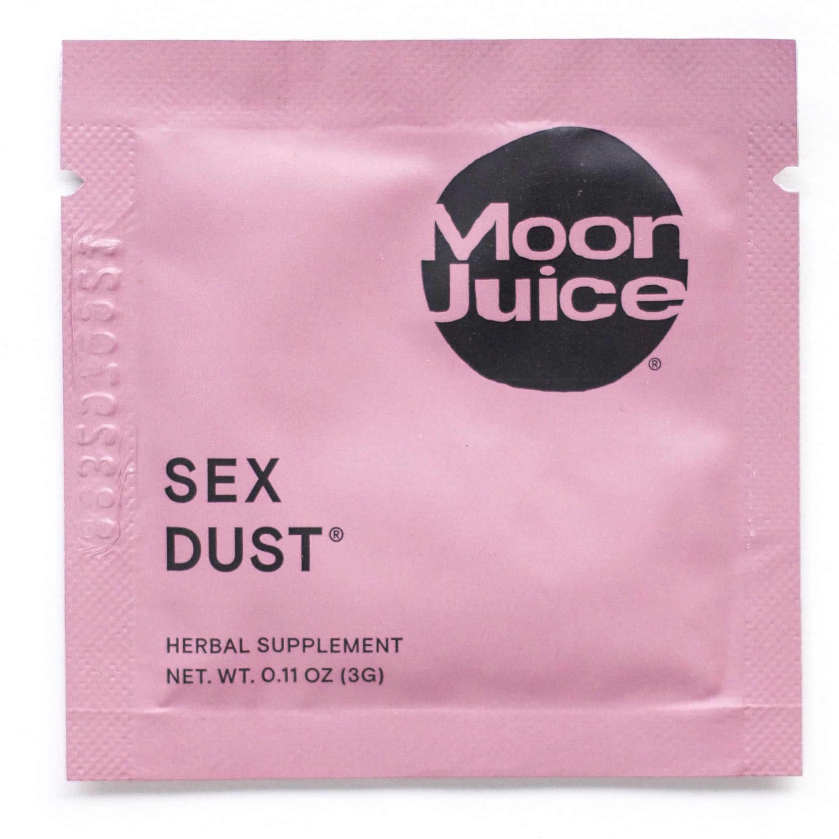 Purple square packet of "Sex Dust"