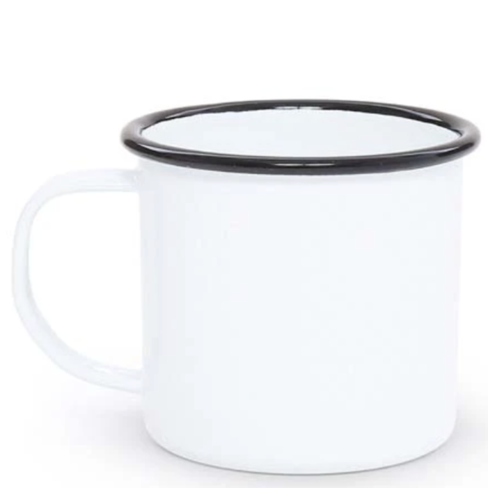 White Mug with Black Rim - BOXFOX