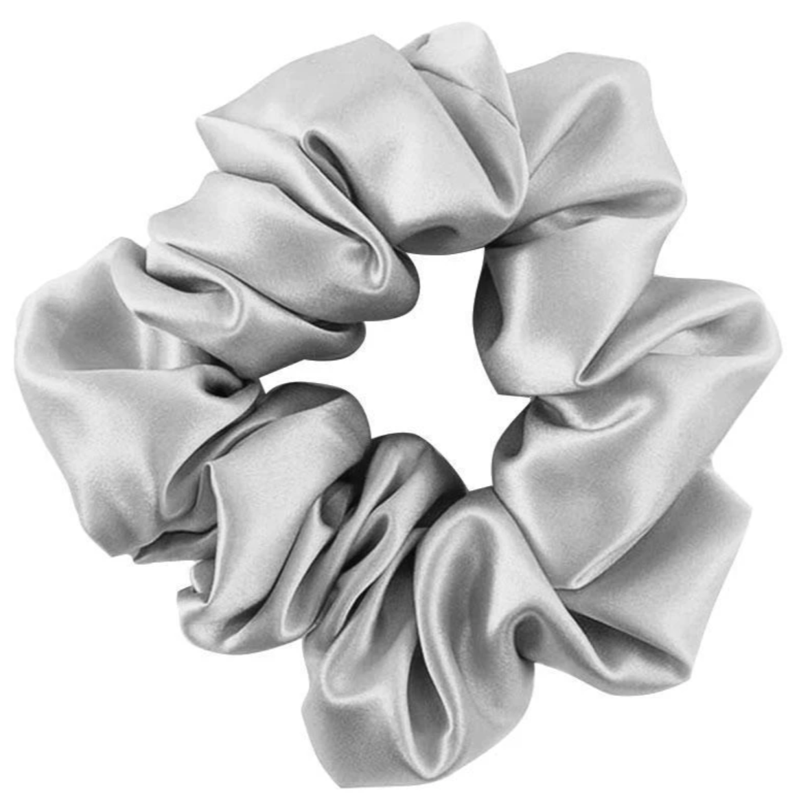 Silver Thick Silk Scrunchies - BOXFOX