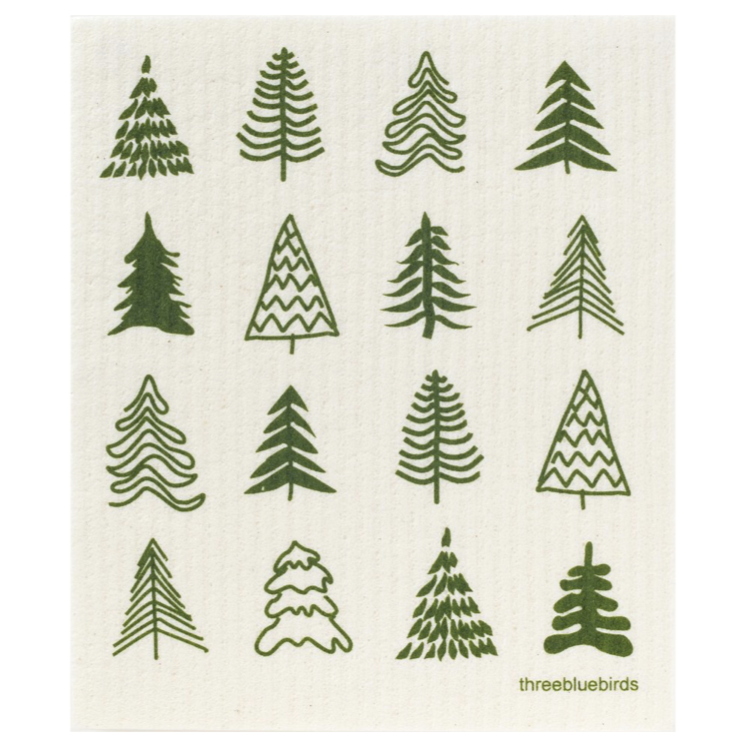 Woodland Trees Swedish Dishcloth - BOXFOX