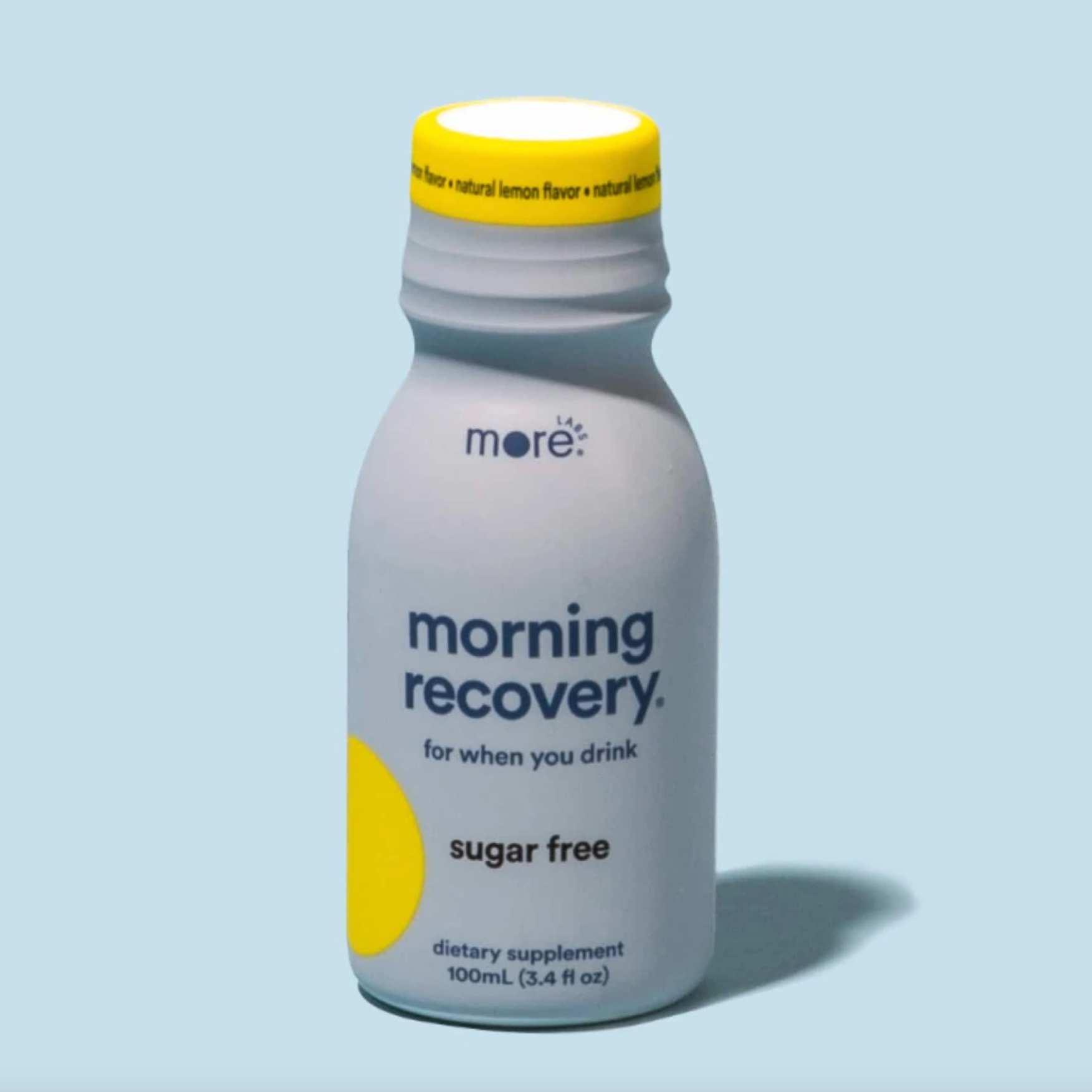 Sugar Free Morning Recovery on blue background