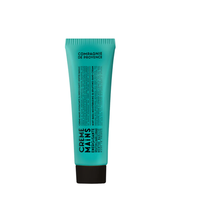 Image of the teal-colored Mint Basil hand cream